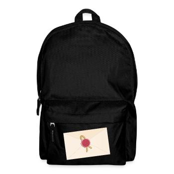 geschlossener Briefumschlag mit Siegel - Rucksack - Schwarz - Vorne
