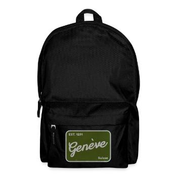 Badge vert vintage Genève - Sac à dos - noir - Devant