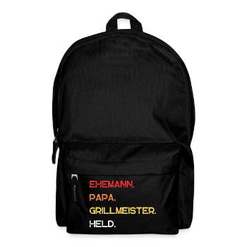 Ehemann Papa Grillmeister Held Vatertag Geschenk - Rucksack - Schwarz - Vorne