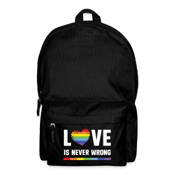 LGBT Pride Month - Love is Never Wrong - Backpack - black - Front