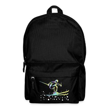 Neon Farbverlauf Skisprung - Rucksack - Schwarz - Vorne