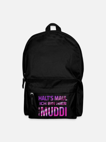 Halt's Maul - Ich bin hier die Muddi - Rucksack - Schwarz