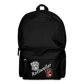 Rottweiler, dogs, dog head, guard dog, pedigree dog, - Backpack - black - Front