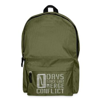Merge Conflict Software Developer Entwickler geek - Rucksack - Olivgrün - Vorne