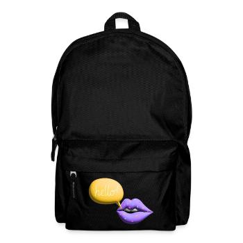 mund hello lippen retro 3d bunt - Rucksack - Schwarz - Vorne