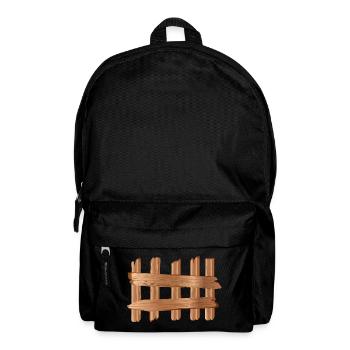 Rustic Wooden Fence Element Wood Look Motif - Backpack - black - Front