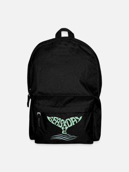 Meere, der Tag, der Walschwanz und die Wellen des Ozeans - Rucksack - Schwarz