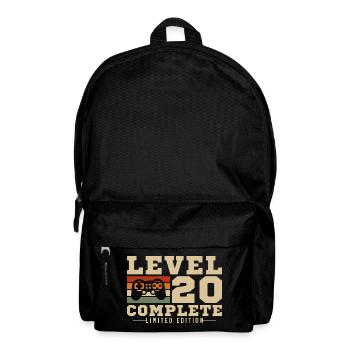 20th Anniversary Gamer 20 Jahre Level 20 Komplett - Rucksack - Schwarz - Vorne
