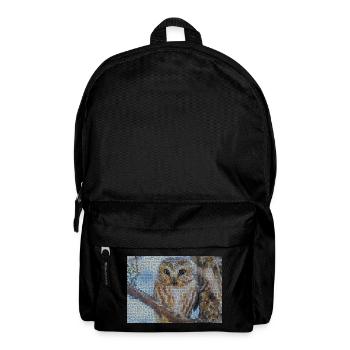 Nächtliche Eulen-Mosaik - Rucksack - Schwarz - Vorne