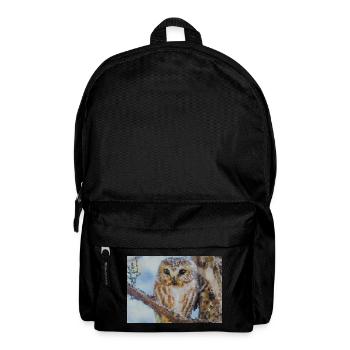Forest Owl Portrait Watercolor - Backpack - black - Front