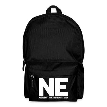 NE? Cooles Ablehnungs-Shirt mit klarer Ansage - Rucksack - Schwarz - Vorne