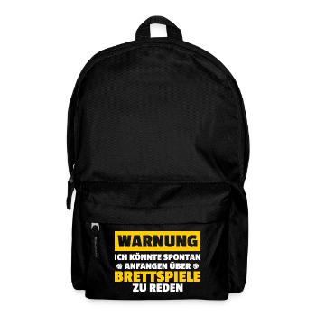 Warning: Board game, board game - Backpack - black - Front