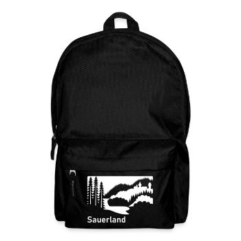 Sauerland silhouette paysage panneau routier - Sac à dos - noir - Devant