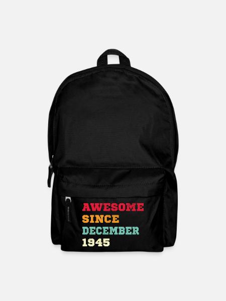 1945 Décembre Vintage Cadeau d’anniversaire - Sac à dos - noir