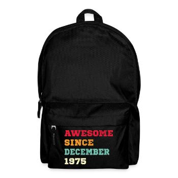 1975 December Vintage Birthday Gift - Backpack - black - Front