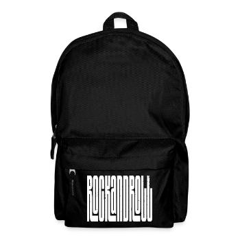 rock and roll bold logo design - Backpack - black - Front