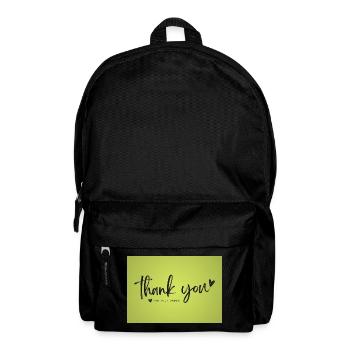 Thank You Script on Lime Green - Backpack - black - Front