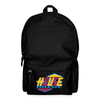 Stylisches House-Music Typografie Design - Rucksack - Schwarz - Vorne