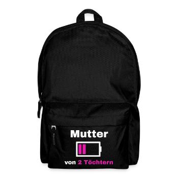 Mutter Tochter Spruch Stolz Mama 2 Kinder Geschenk - Rucksack - Schwarz - Vorne