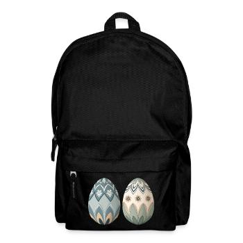 Pastel Floral Ornament Eggs - Backpack - black - Front