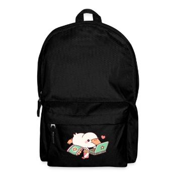 Cute Duck Chilling With Laptop And Potato Chips - Backpack - black - Front