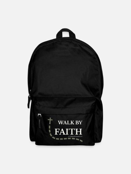 Walk by Faith | 2 Corinthians 5:7 - Backpack - black