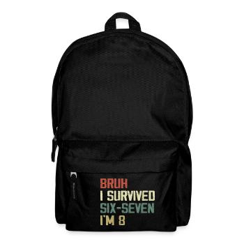 Design pour le 8e anniversaire – Enfin huit ans - Sac à dos - noir - Devant