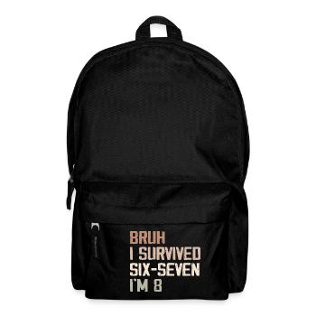 Design pour le 8e anniversaire – Enfin huit ans - Sac à dos - noir - Devant