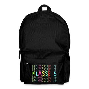 Klasse 5 neon - Rucksack - Schwarz - Vorne