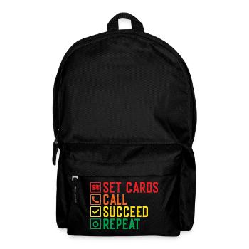 Bingo Game Set Cards Call Succeed Repeat Bingo - Backpack - black - Front
