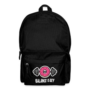 Funny Dumbbell Donut Desig Gym Men Cheat Day - Backpack - black - Front