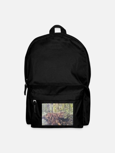 Logs in the forest – an impressionistic landscape - Backpack - black