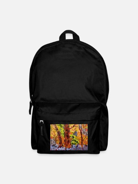 Autumn park in abstraction of colors - Backpack - black