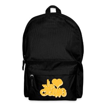 I_love_Cycling_gelb - Rucksack - Schwarz - Vorne