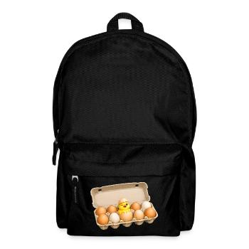 Motif de Pâques de poussin mignon dans une boîte d’œufs - Sac à dos - noir - Devant