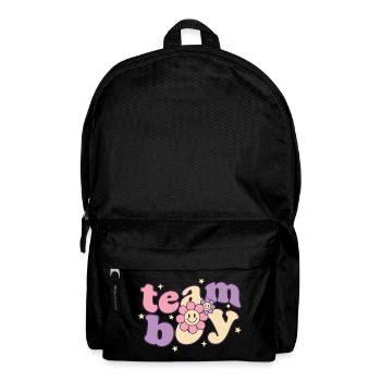 Geschlechterenthüllung Team Junge Babyparty Mama Papa Oma - Rucksack - Schwarz - Vorne