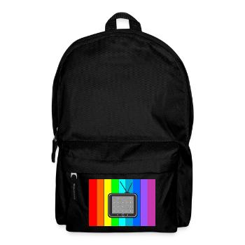 Retro TV on rainbow stripes - Backpack - black - Front