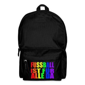Regenbogen Fußball - Rucksack - Schwarz - Vorne
