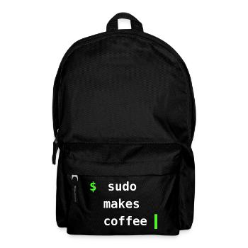 Sudo Makes Coffee - IT- & Linux-Shirt - Rucksack - Schwarz - Vorne