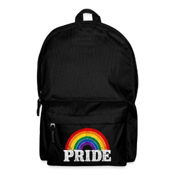 Pride Rainbow Vintage Regenbogen Shirt Sticker - Rucksack - Schwarz - Vorne