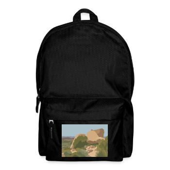 Felsige Wüstenlandschaft – Minimalistische Natur - Rucksack - Schwarz - Vorne