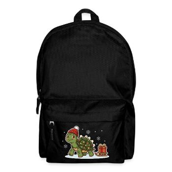 Weihnachtsschildkröte mit Schlitten - Rucksack - Schwarz - Vorne