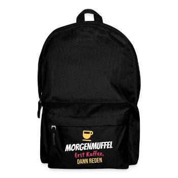 Morgenmuffel – Erst Kaffee, dann reden - Rucksack - Schwarz - Vorne