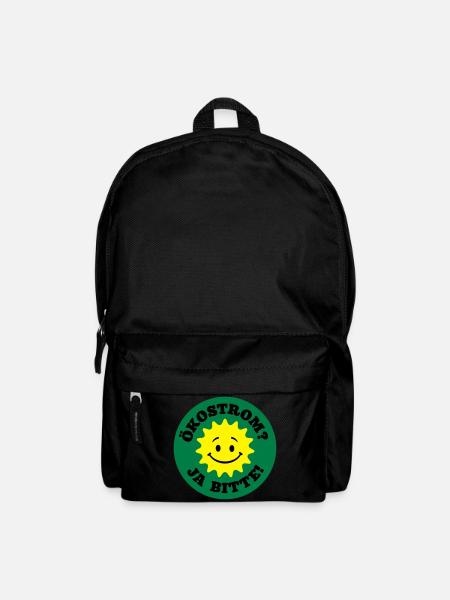 ökostrom ja bitte, atomkraft nein danke, bio öko - Rucksack - Schwarz