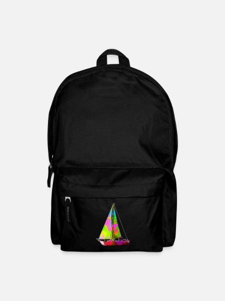 Buntes Segelboot - Rucksack - Schwarz