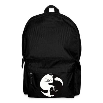 2 Katzen schmusen ,ying yang - Rucksack - Schwarz - Vorne