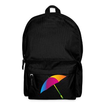 Regenbogen Regenschirm - Rucksack - Schwarz - Vorne