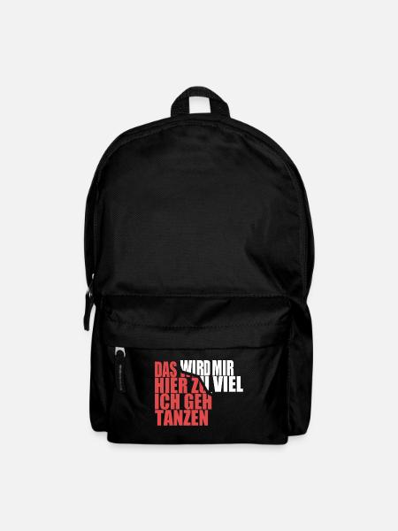 Das wird mir hier zu viel, ich geh tanzen - Rucksack - Schwarz