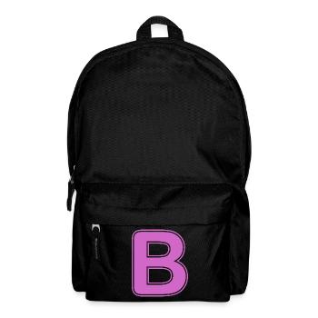 B Buchstabe Alphabet Name Buchstabieren Geschenk - Rucksack - Schwarz - Vorne