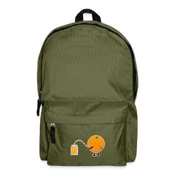 Orange Orangensaft Veganer Geschenkidee - Rucksack - Olivgrün - Vorne